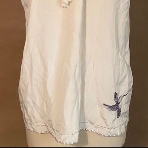 Joie silk sleeveless top with embroidered hummingbird detail